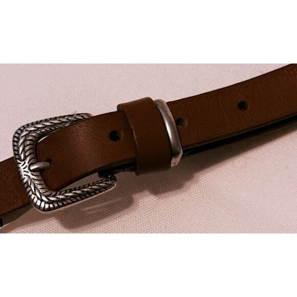 New Gennaro Di Palma Leather Belt in Brown SZ Large Made In Italy Thin Glam Rock main image 4